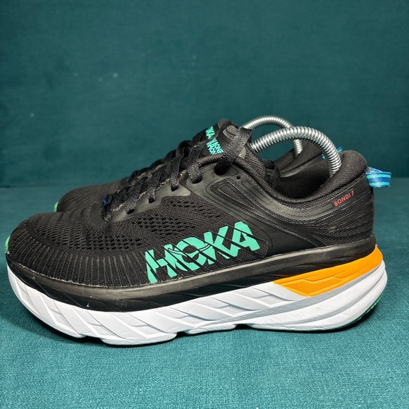 Hoka Shoes - HOKA Bondi Black Green Running Race Shoes Size 7.5Men/9Women